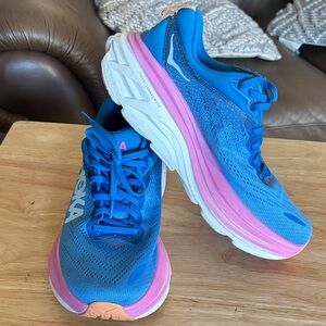 Hoka Women's Vibrant Blue and Pink Athletic Shoes